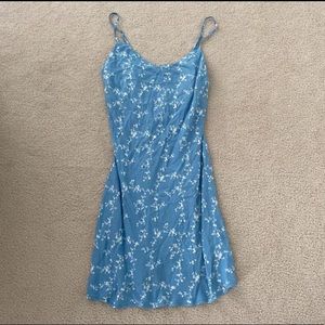blue floral dress